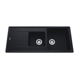 Évier granit noir Schock ELEMENT 2 bacs 1 égouttoir