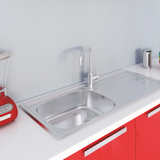 Évier inox mini structure Luisina ROCK 1 grand bac 1 égouttoir