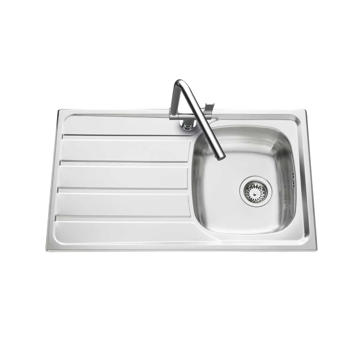 Évier inox lisse Luisina ROCK 1 bac 1 égouttoir