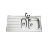 Évier inox lisse Luisina ROCK 1 bac et demi - 1 égouttoir