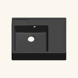 Évier timbre d'office granit noir Kümbad EWEN 1 bac 1 égouttoir à droite