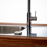 Évier inox lisse Luisina FAGOTTO 1 grand bac 1 égouttoir