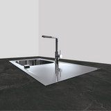 Évier inox lisse Luisina FAGOTTO 1 grand bac 1 égouttoir