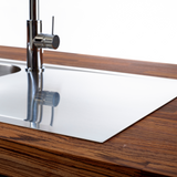 Évier inox lisse Luisina FAGOTTO 1 grand bac 1 égouttoir