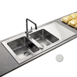 Évier inox mini structure Luisina FAGOTTO 2 bacs 1 égouttoir