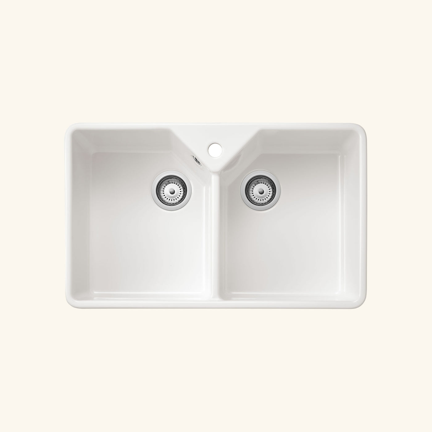 Évier timbre d´office céramique blanc Sanindusa FARMHOUSE 2 bacs 795x491