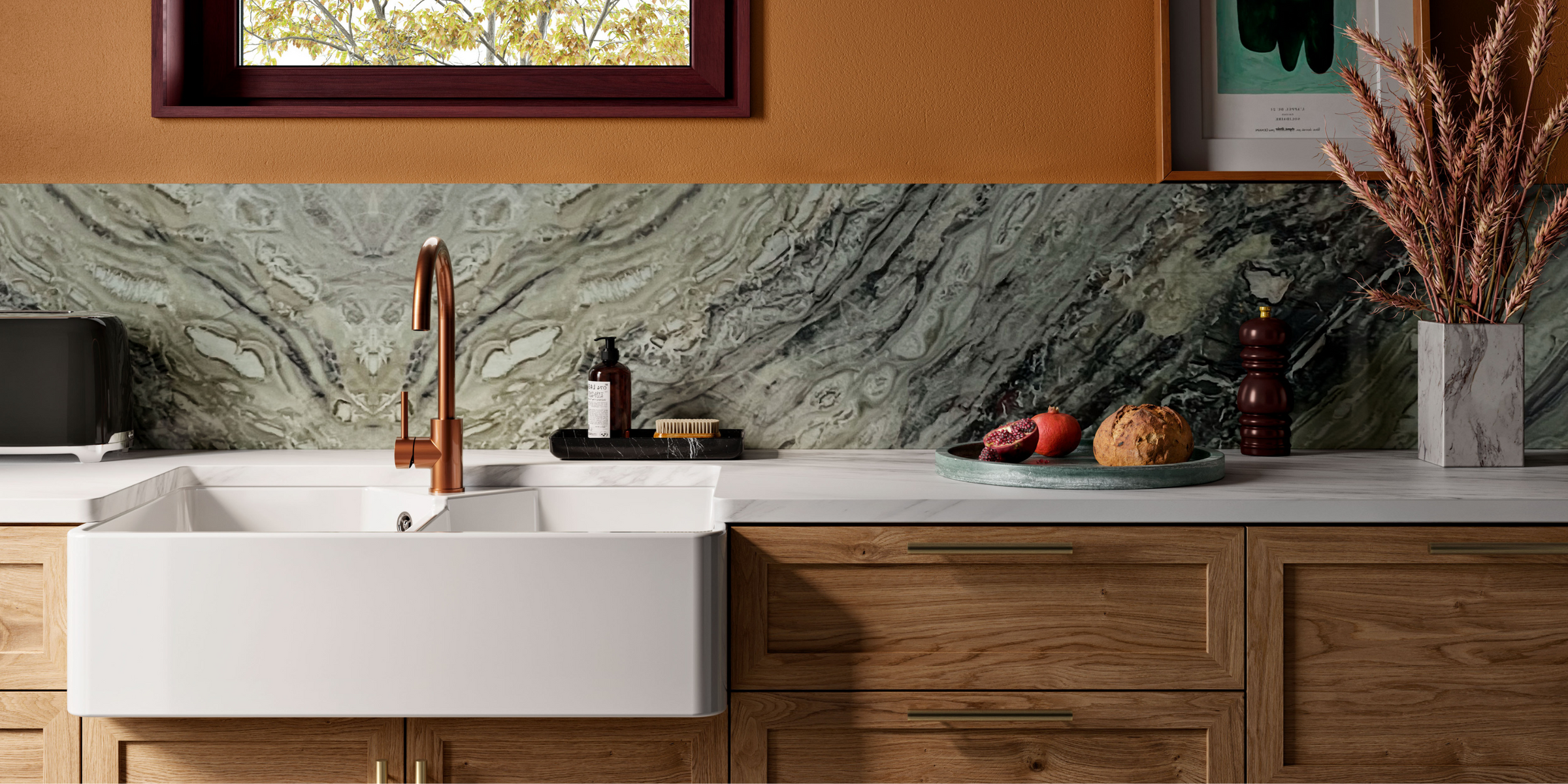 Avec ses 2 bacs (795x491), l’évier FARMHOUSE en céramique blanche offre une grande capacité pour votre cuisine.