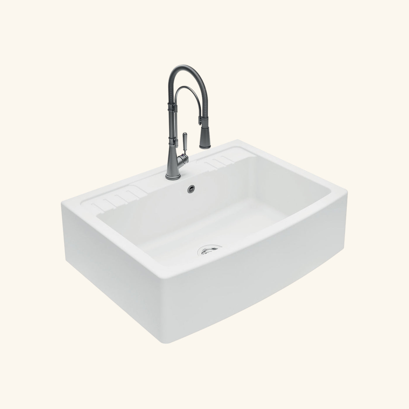 Évier timbre d'office granit blanc FOCA 1 bac