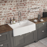 Évier timbre d'office granit blanc grisé FOCA 1 bac
