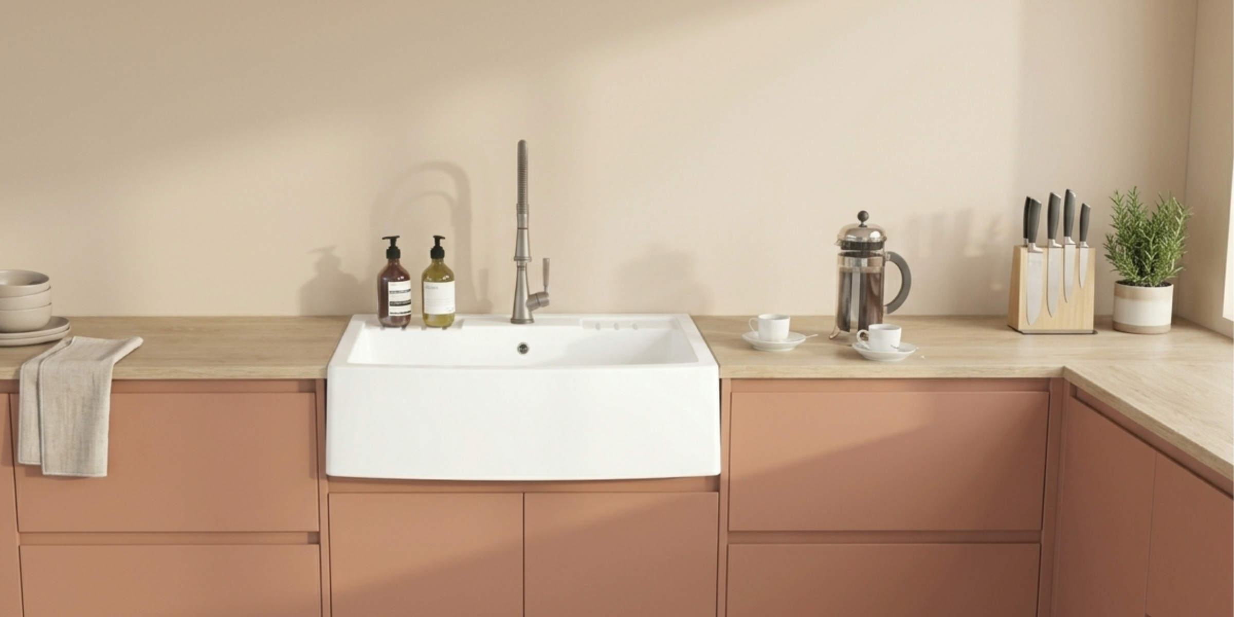 Évier timbre d'office granit blanc FOCA 1 bac, design rétro élégant et surface robuste résistant aux chocs et aux fortes UV.