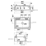 Évier timbre d'office granit blanc FOCA 1 bac