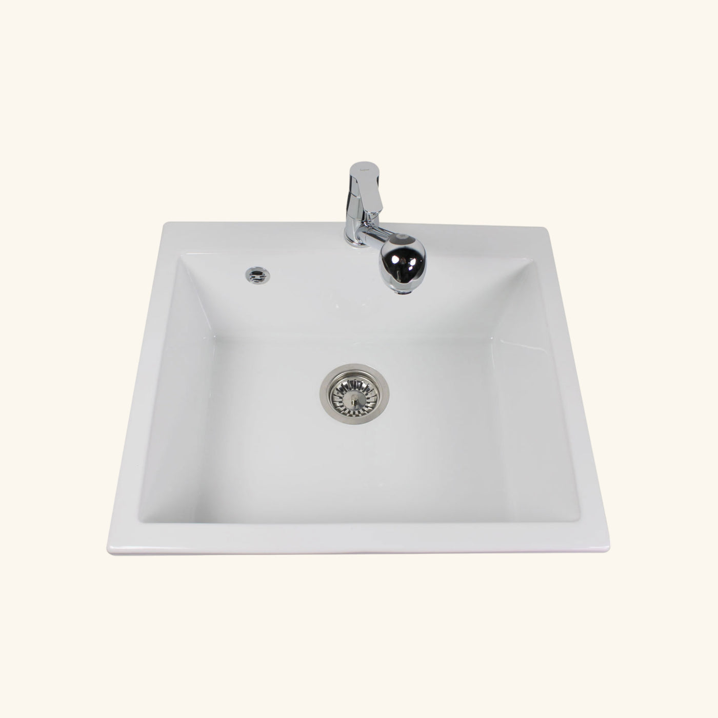 Évier céramique blanc FELIX 1 bac 600x510 mm pour une cuisine aménagée