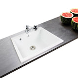 Évier céramique blanc FELIX 1 bac 600x510 mm