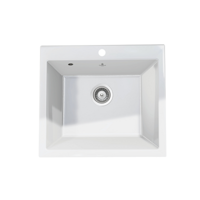 Évier céramique blanc FELIX 1 bac 600x510 mm