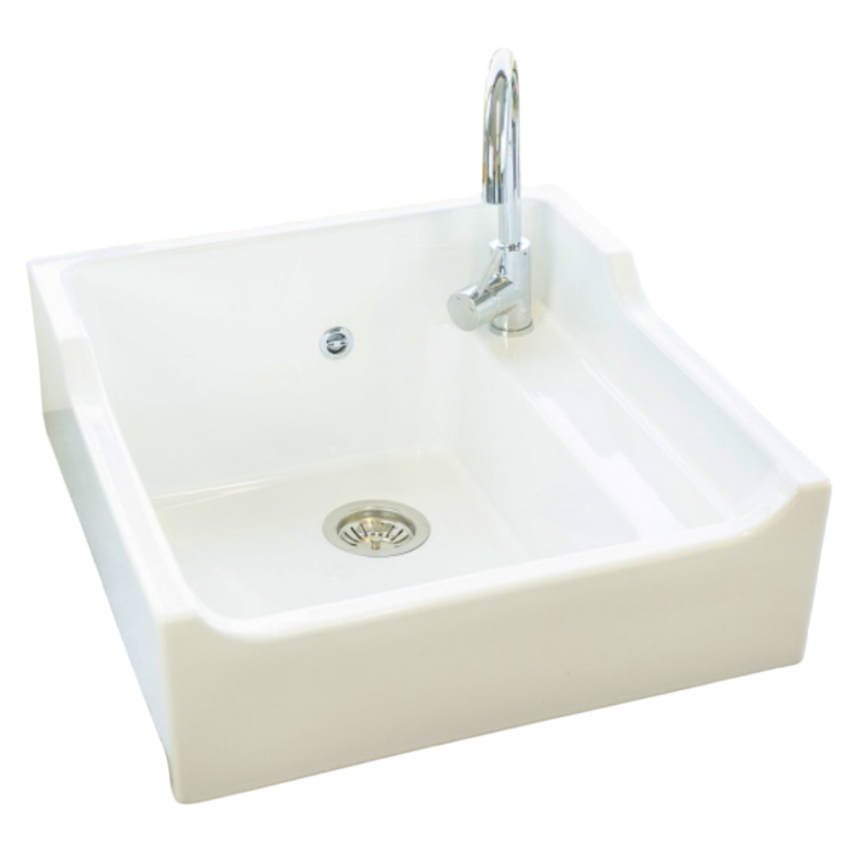 Evier timbre d'office céramique blanc HONORÉ 1 bac