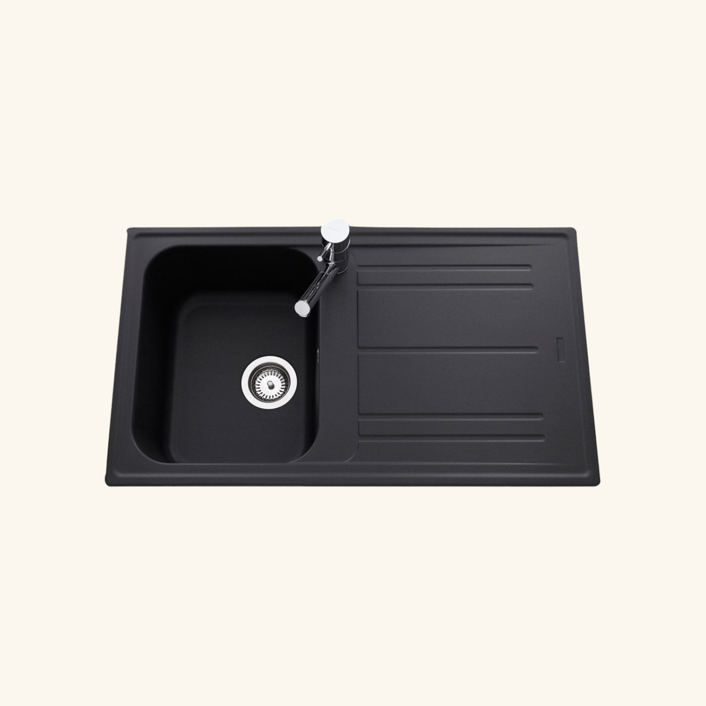 Évier granit noir Ewi HOLIDAY 1 bac 1 égouttoir