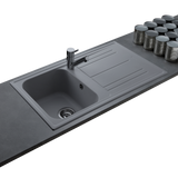 Évier granit gris Ewi HOLIDAY 1 bac -1 égouttoir