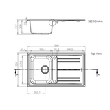 Évier granit gris Ewi HOLIDAY 1 bac -1 égouttoir