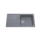 Évier granit gris Ewi HOLIDAY 1 grand bac - 1 égouttoir