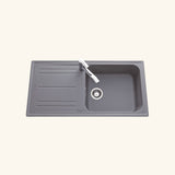Évier granit gris Ewi HOLIDAY 1 grand bac - 1 égouttoir