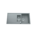 Évier granit gris Ewi ICAUNA 1 bac 1/2 - 1 égouttoir