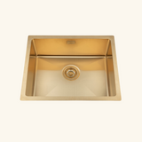 Évier inox PVD doré Luisina TRIO 1 bac 550x450