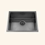 Évier inox PVD gun métal Luisina TRIO 1 bac 550x450