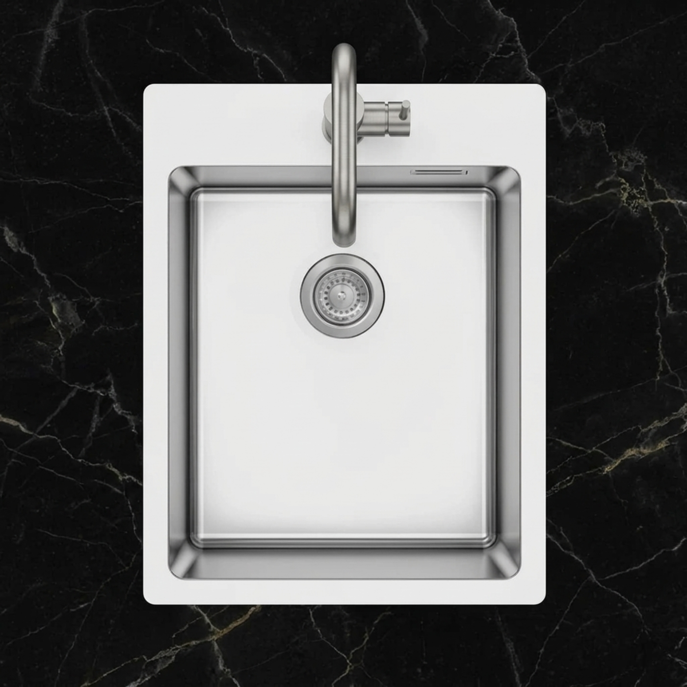 Evier inox Luisina JAVA 1 bac 390x505