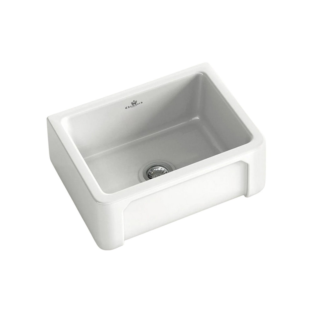 Évier timbre d'office céramique Chambord KATE blanc 59x47 cm 1 bac - sans trop plein