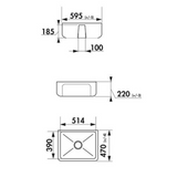 Évier timbre d'office céramique Chambord KATE blanc 59x47 cm 1 bac - sans trop plein
