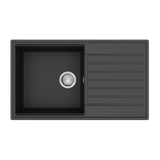 Evier granit noir Helika KOPA 1 bac 1 égouttoir
