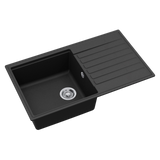 Evier granit noir Helika KOPA 1 bac 1 égouttoir