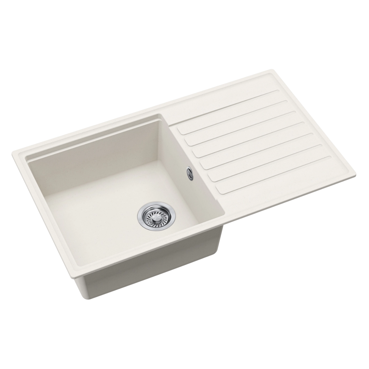Evier granit blanc Helika KOPA 1 bac 1 égouttoir