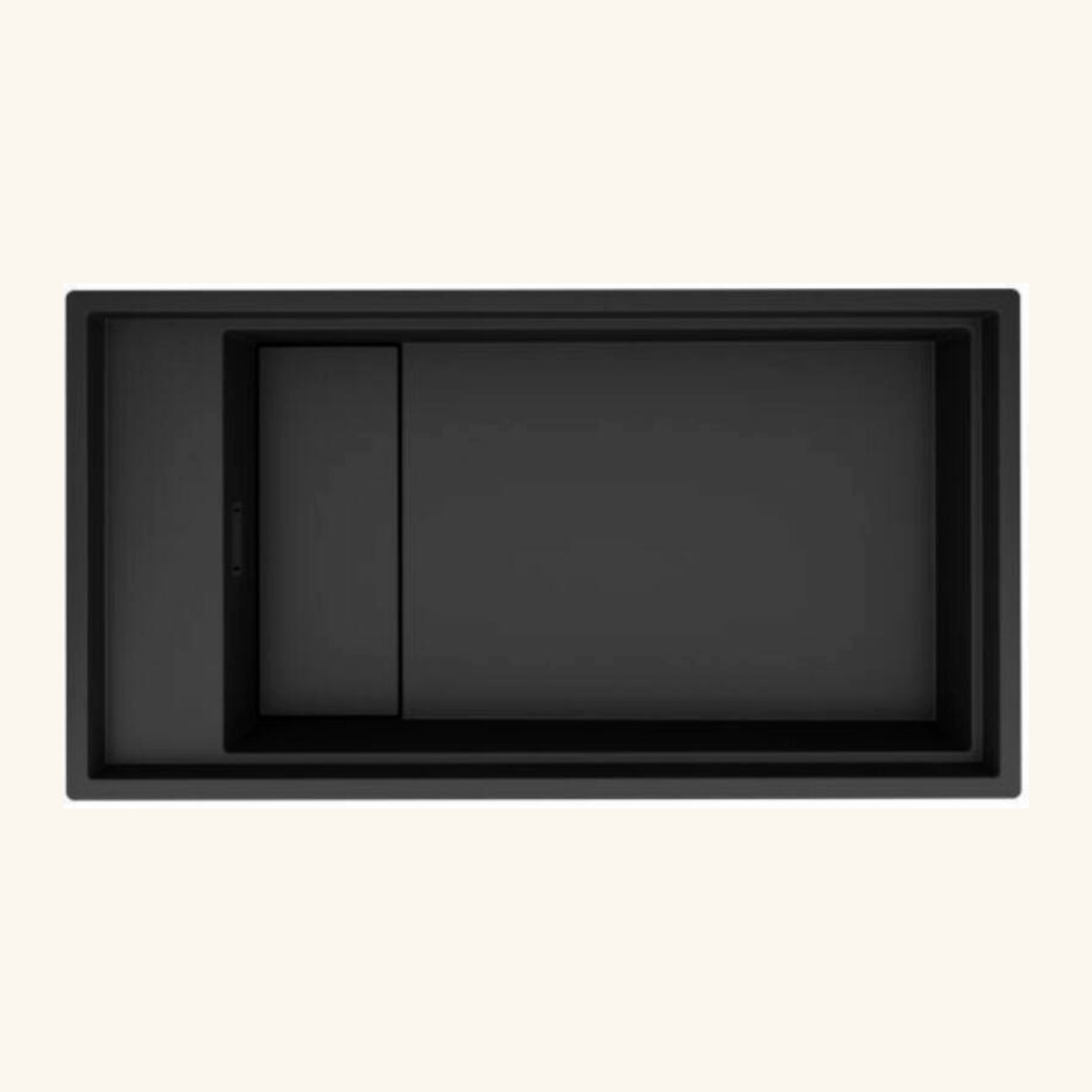 Évier granit noir intense Schock KURO 1 grand bac 1 égouttoir