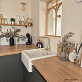 Évier timbre d'office granit blanc cassé Kümbad KIWI - 1 bac 595x630