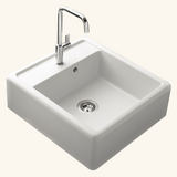 Évier timbre d'office granit blanc cassé Kümbad KIWI 1 bac 595x630
