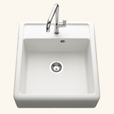 Évier timbre d'office granit blanc cassé Kümbad KIWI 1 bac 595x630