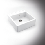 Évier timbre d'office granit blanc cassé Kümbad KIWI 1 bac 595x630