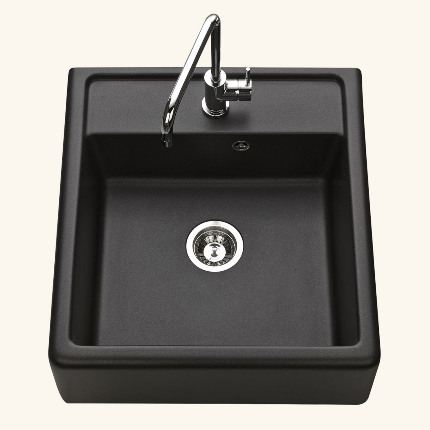 Évier timbre d'office granit noir Kümbad KIWI - 1 bac 595x630
