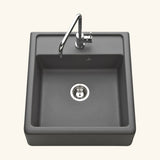 Évier timbre d'office granit gris Kümbad KIWI 1 bac 595x630