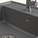 Évier timbre d'office granit gris Kümbad KIWI 1 bac 595x630
