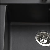 Évier timbre d'office granit noir Kümbad KIWI 1 grand bac 1 égouttoir