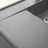 Évier timbre d'office granit gris Kümbad KIWI 1 grand bac 1 égouttoir