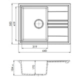Évier granit blanc Kümbad KYRA 1 bac 1 petit égouttoir