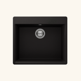 Évier granit noir Schock KAZU 1 grand bac 600x530