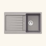 Évier granit gris béton Schock LEDIS 1 bac 1 égouttoir