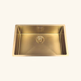 Évier sous-plan inox doré Luisina LEGATO 1 bac 660x440 - Grille et cache bonde doré inclus