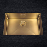 Évier sous-plan inox doré Luisina LEGATO 1 bac 660x440 - Grille et cache bonde doré inclus