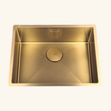 Évier sous-plan inox doré Luisina LEGATO 1 bac 660x440 - Grille et cache bonde doré inclus