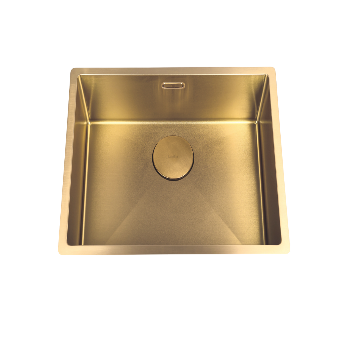 Évier sous-plan inox PVD doré Luisina LEGATO 1 bac 560x440 - Grille et cache bonde doré inclus
